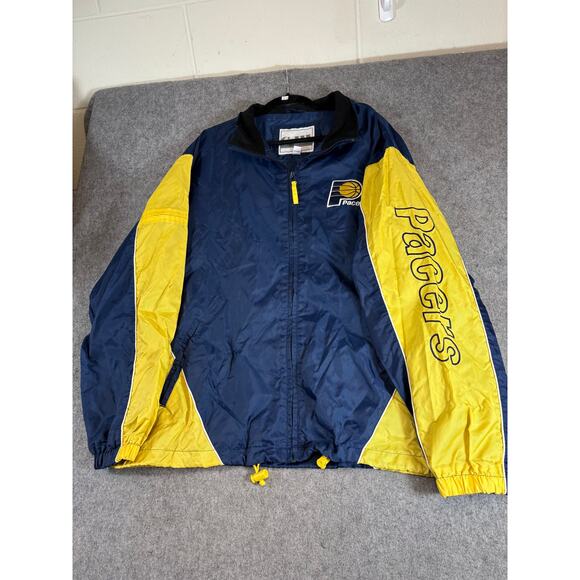 VTG 90s G-III Indiana Pacers Windbreaker Jacket Mens Blue Yellow NBA Sports XL - Picture 4 of 10